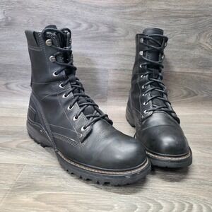 Caterpillar Boots Mens 8 Brown Leather Rugged Outdoor Safety Work Industrial